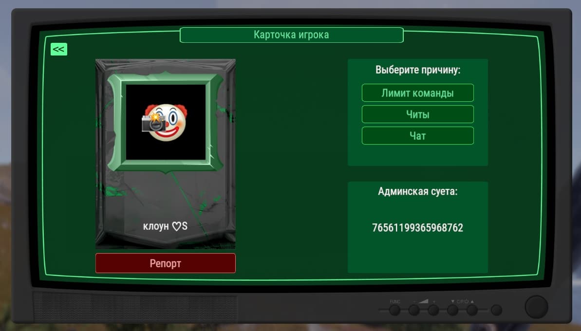 Административный интерфейс /report с дополнительной информацией