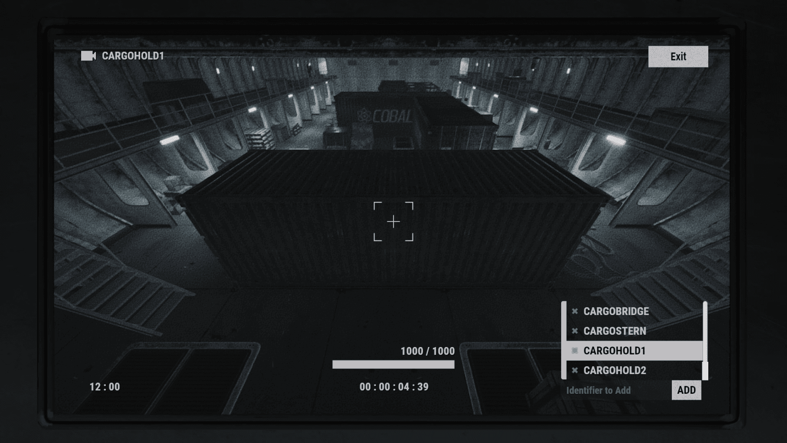 CCTV-вид камеры CARGOHOLD1 в Rust
