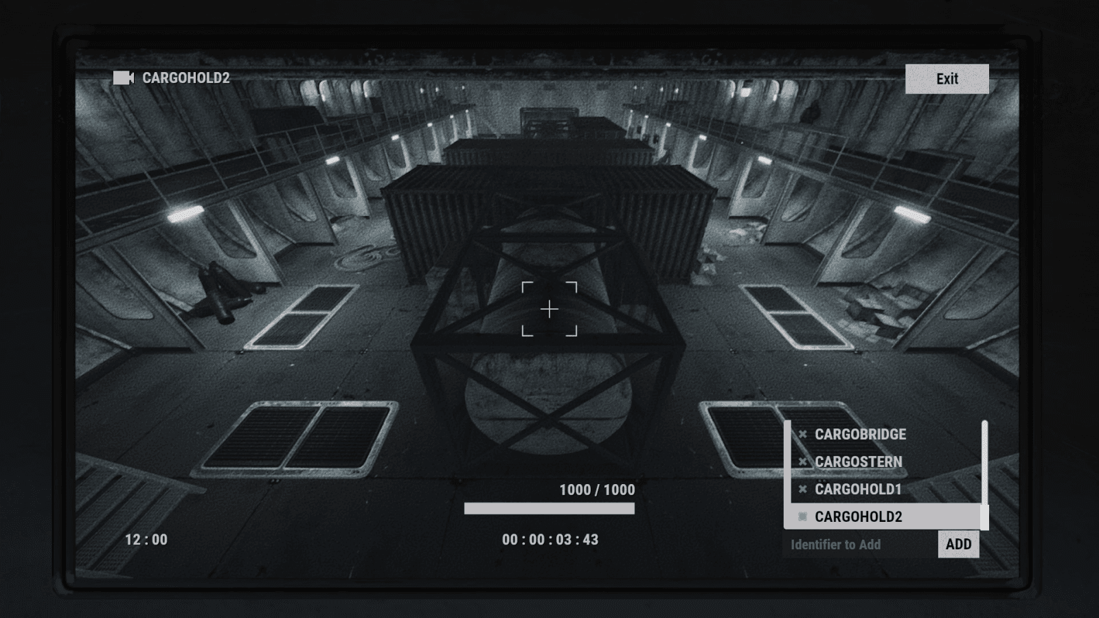 CCTV-вид камеры CARGOHOLD2 в Rust