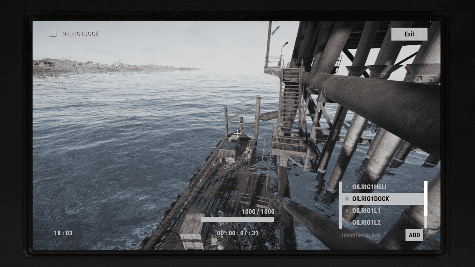CCTV-вид камеры OILRIG1DOCK в Rust