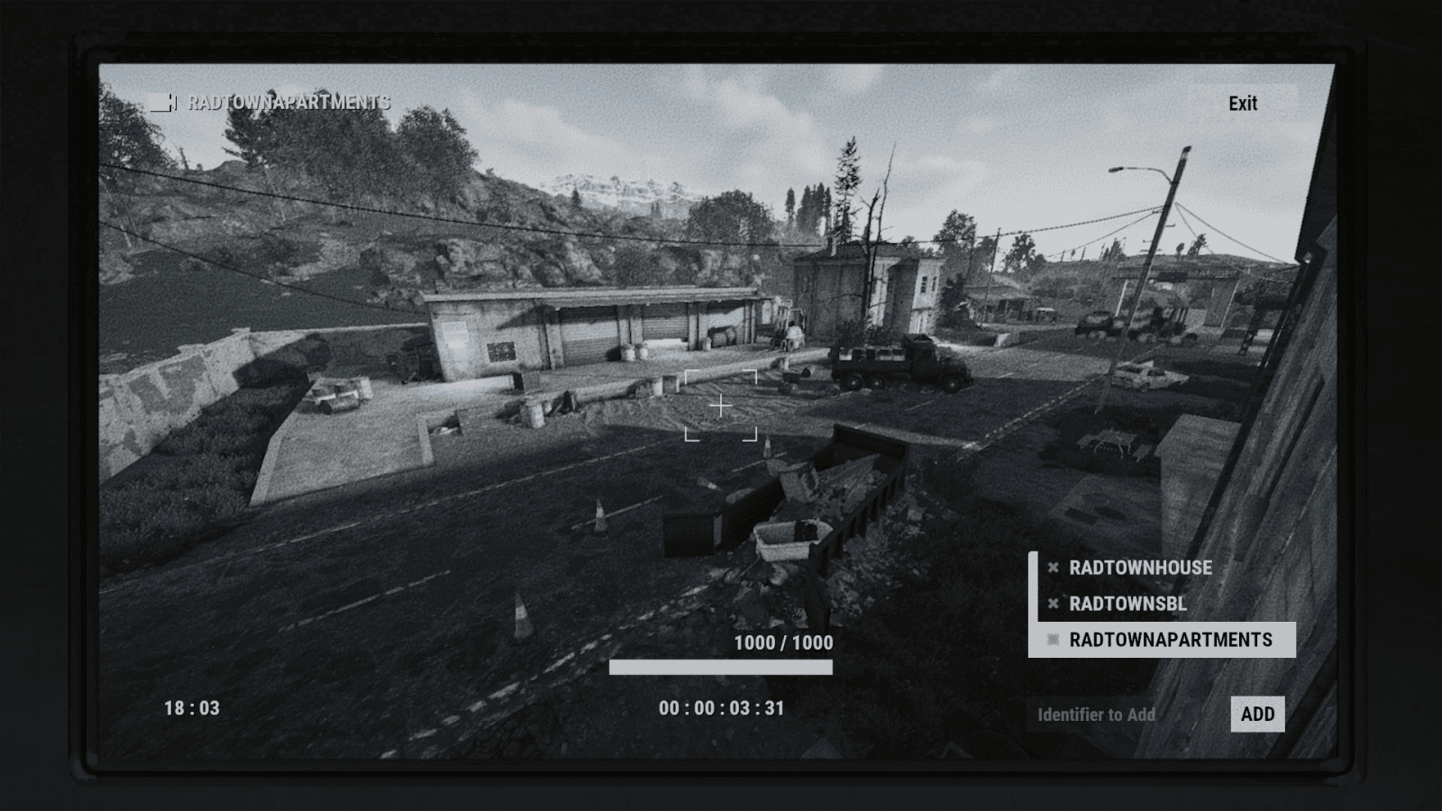 CCTV-вид камеры RADTOWNAPARTMENTS в Rust