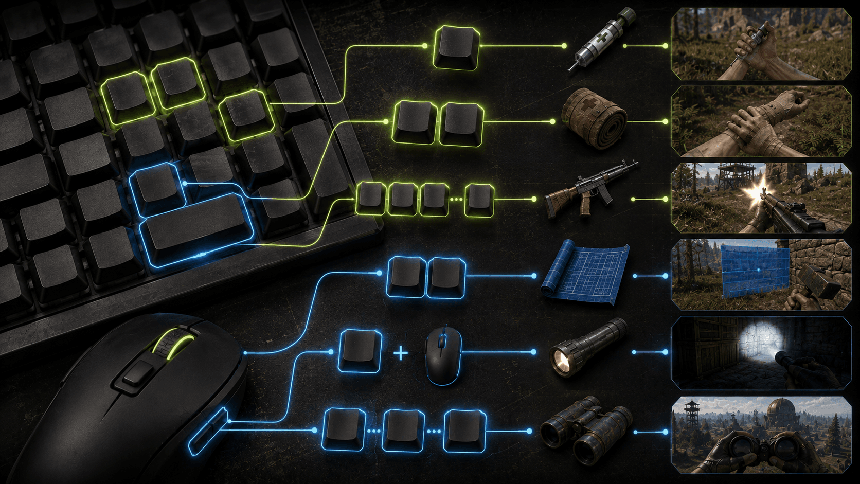 Превью гайда по полезным биндам Rust