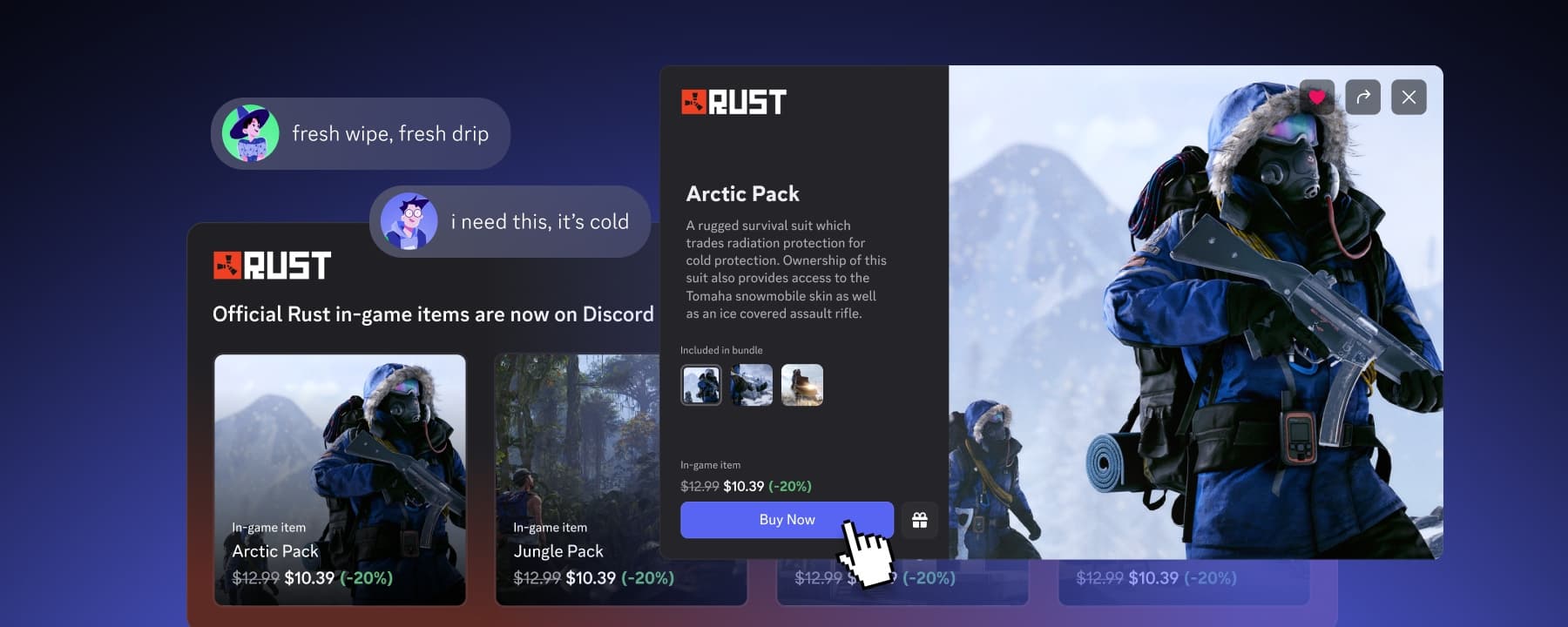 Демонстрация покупки товаров через Discord